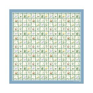 NWT Lost Pattern NYC x NYBG Oasis Charms Silk Square Scarf – Blue